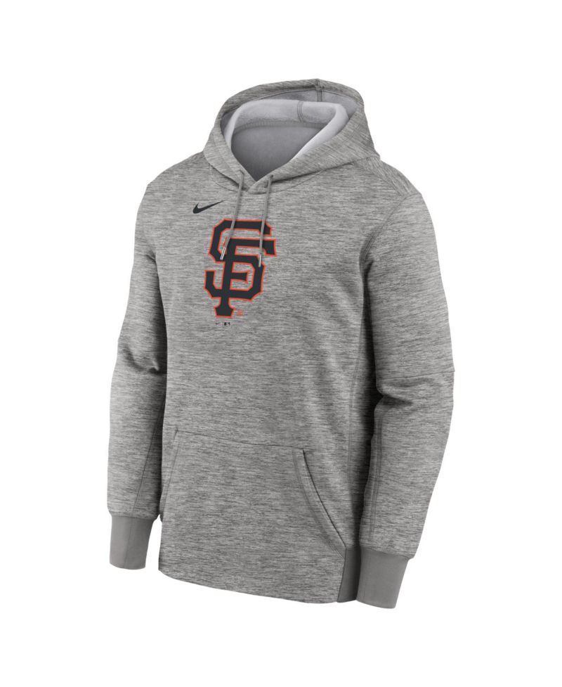 Men's Heather Gray San Francisco Giants Primary Logo Therma Hoodie
