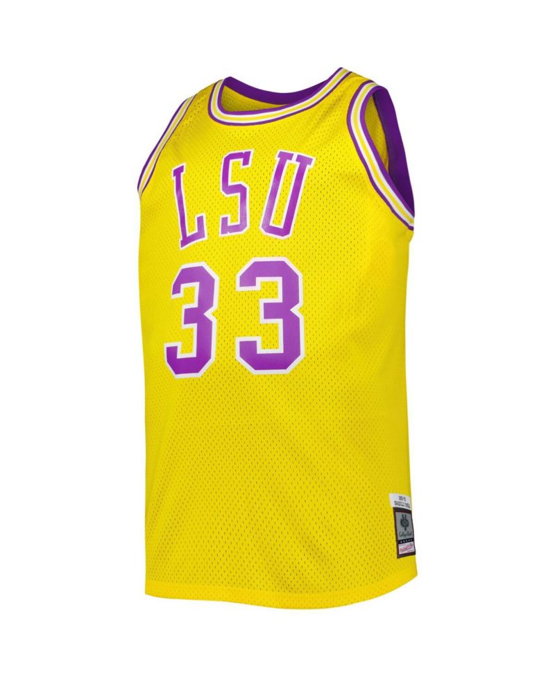 Men's 1990/91 Shaquille O'Neal Gold LSU Tigers Big and Tall Swingman Jersey
