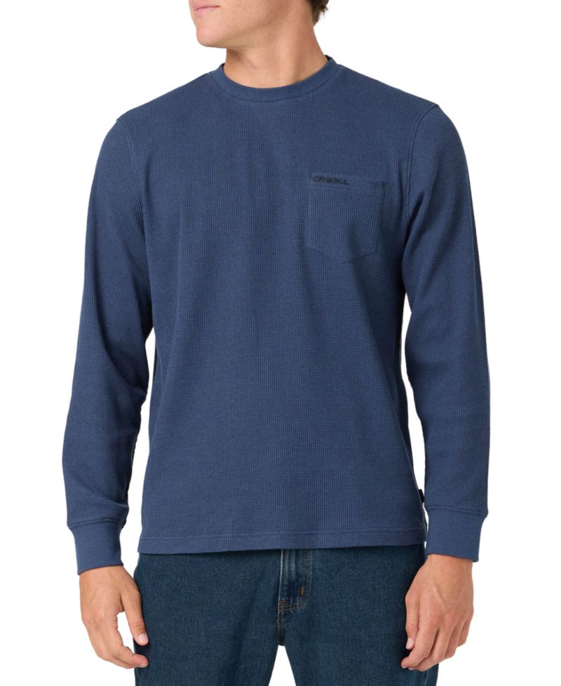 Men's Overland Thermal Waffle-Knit Long-Sleeve Crewneck Shirt