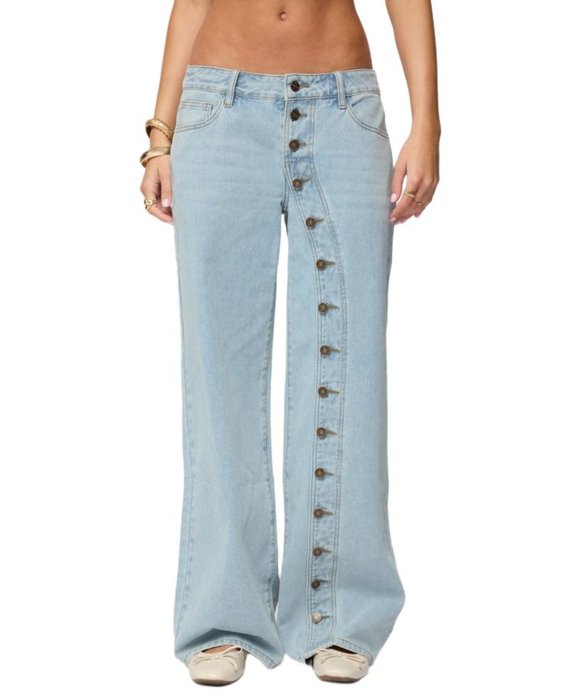 Women's Adison Button Low Rise Baggy Jeans