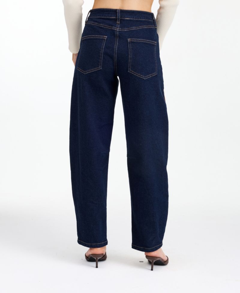 Women's Lottie High-Rise Barrel Suede Contrast Cotton-Blend Pants