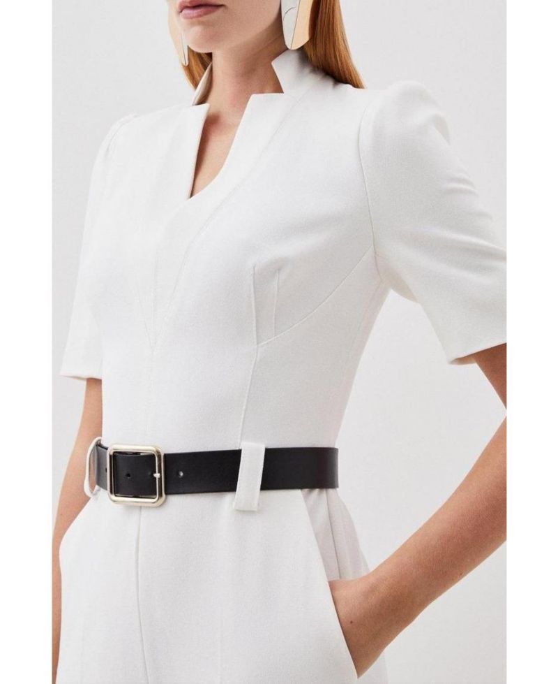 Women's Structured Crepe Forever Belted Jumpsuit