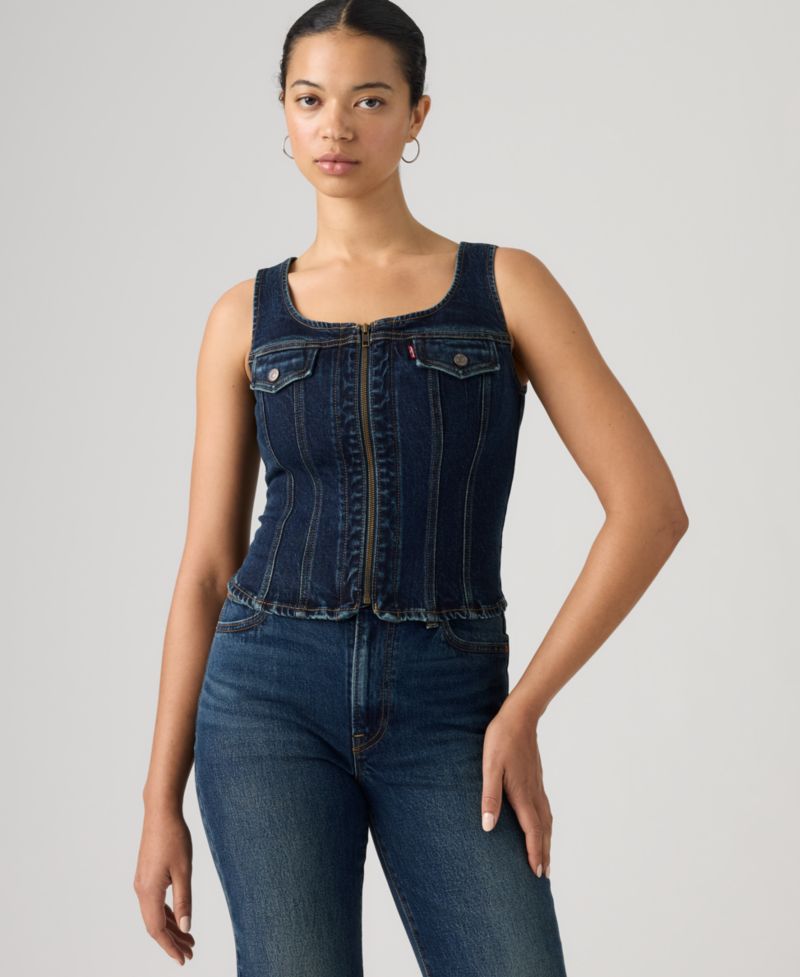 Premium Women's Vintage-Like Front-Zip Vest