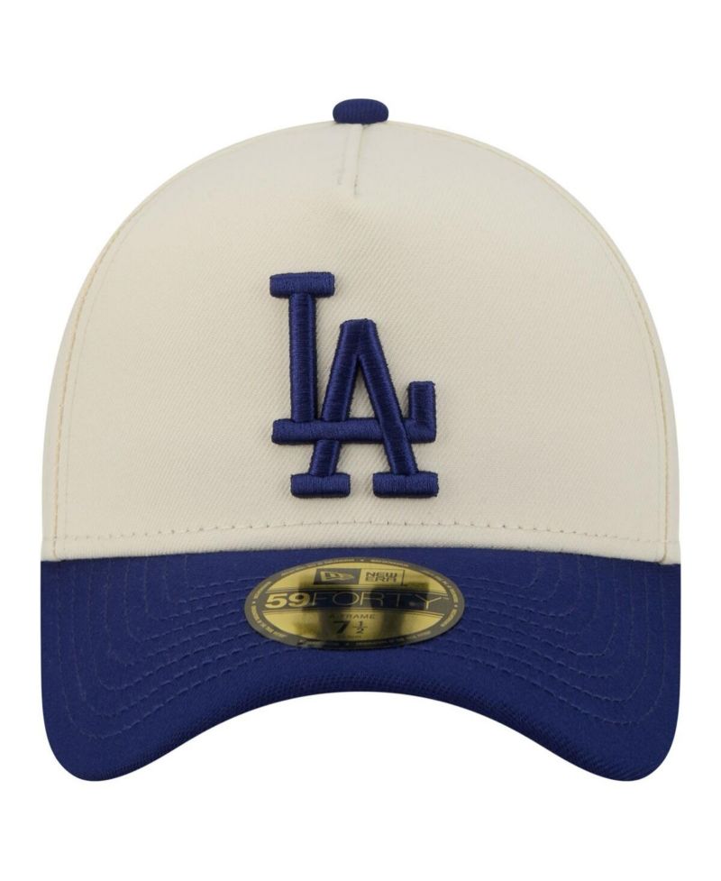 Men's Cream/Royal Los Angeles Dodgers Chrome A-Frame 59FORTY Adjustable Hat