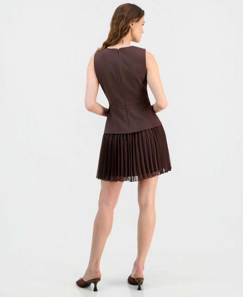 Women's Tailored Crepe Pleated Dress