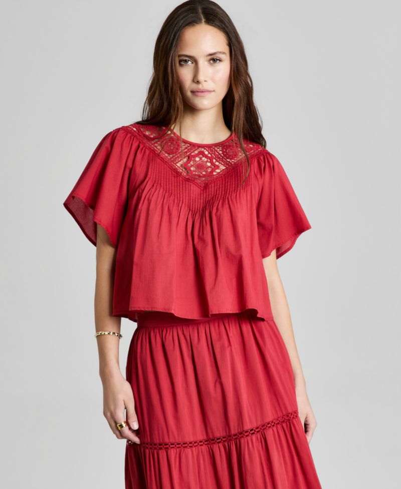 Trendy Plus Size Cotton Crocheted Top