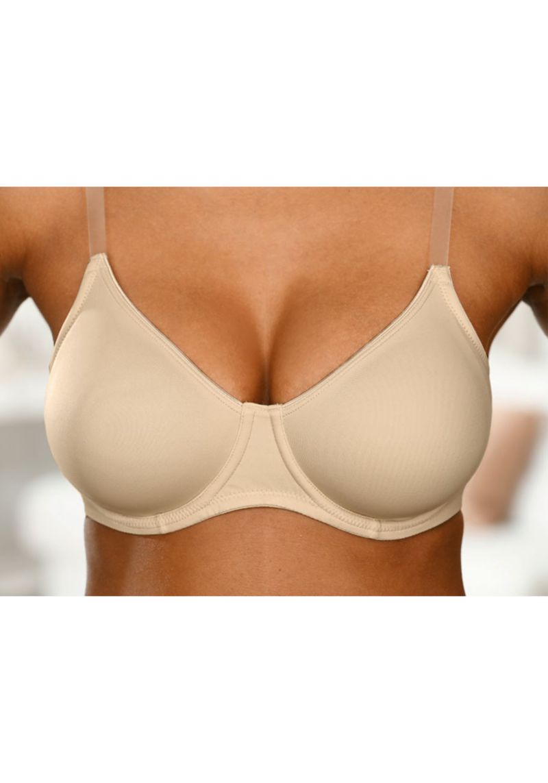 Women's Clear Strap Underwire Non-Padded T-Shirt Bra