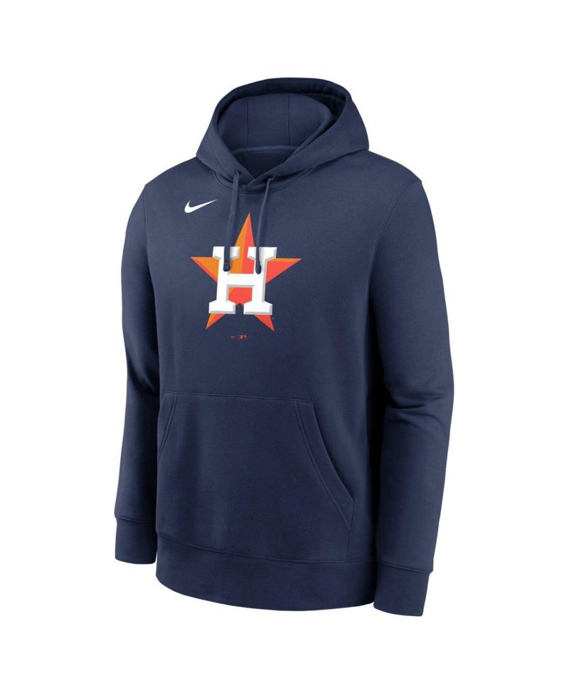 Men's Navy Houston Astros Logo Club Fleece Pullover Hoodie