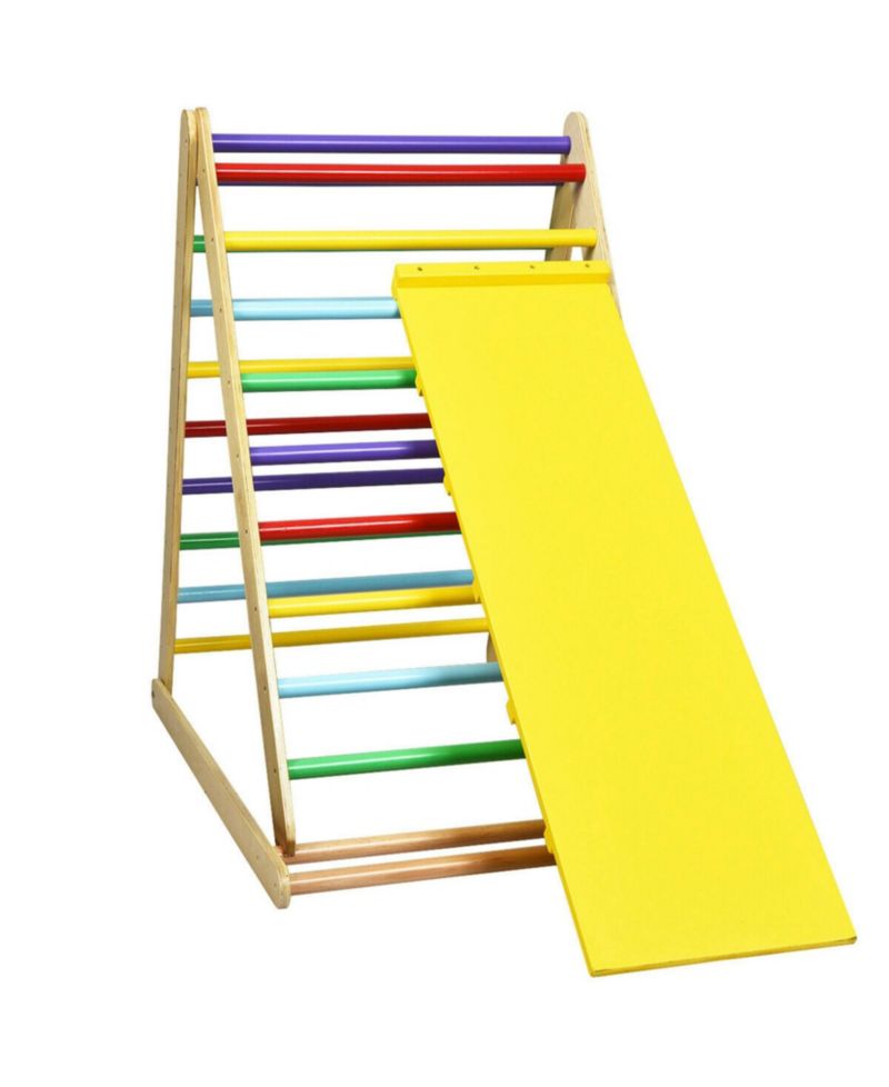 Foldable Wooden Climbing Triangle Indoor Home Climber Ladder