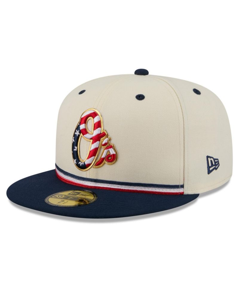 Men's Cream/Navy Baltimore Orioles USA 250 Fourth of July 59FIFTY Fitted Hat