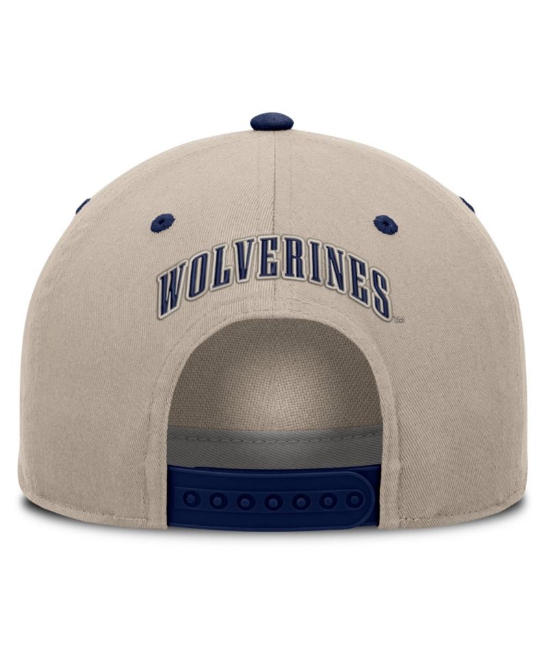 Men's Stone/Navy Michigan Wolverines Veteran Two-Tone Adjustable Hat
