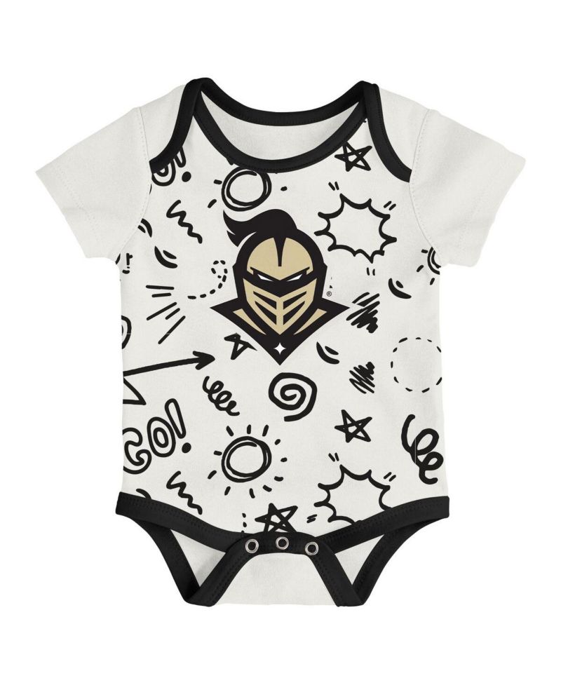 Baby Boys and Girls 3-Pack Black UCF Knights All Day Play Bodysuit Set