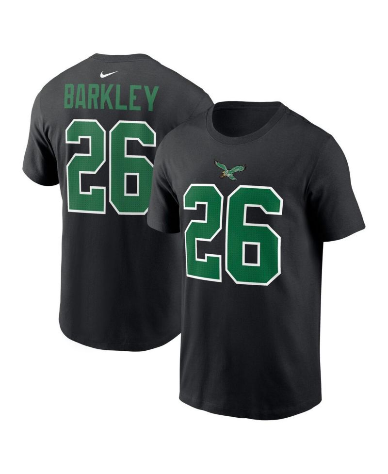 Men's Saquon Barkley Black Philadelphia Eagles Player Name & Number T-Shirt