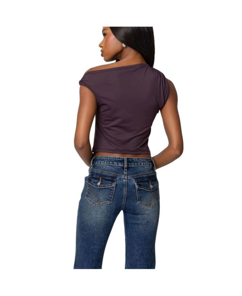 Womens Abstract Metal Ring Asymmetric Top
