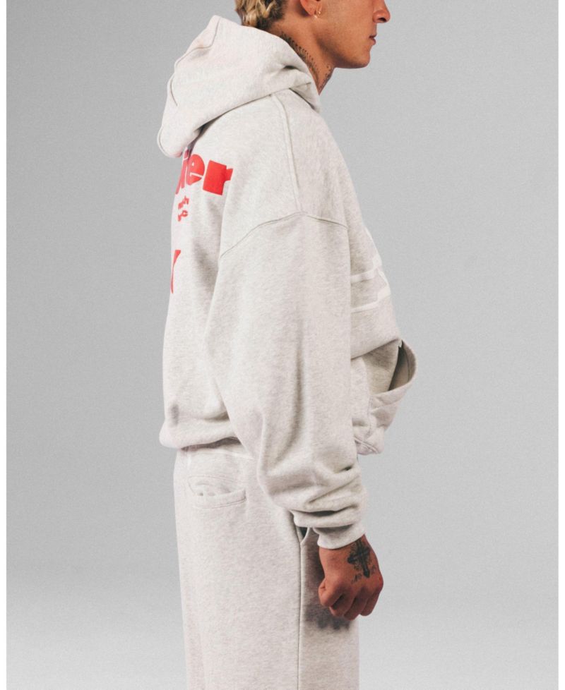Men's Celestial Full Zip Hoodie Sweatshirt - Light Grey Marle L