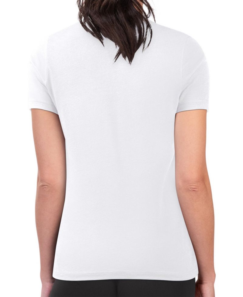 Women's White New York Knicks Super-Slim Fit Lightweight Roses Crew Neck T-Shirt