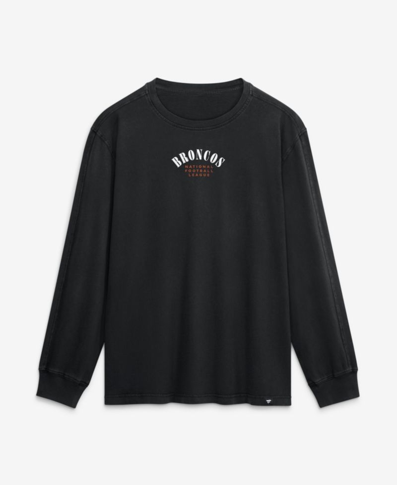 Men's Denver Broncos Fullback Drive Relaxed Fit Peached Cotton Long Sleeve T-Shirt