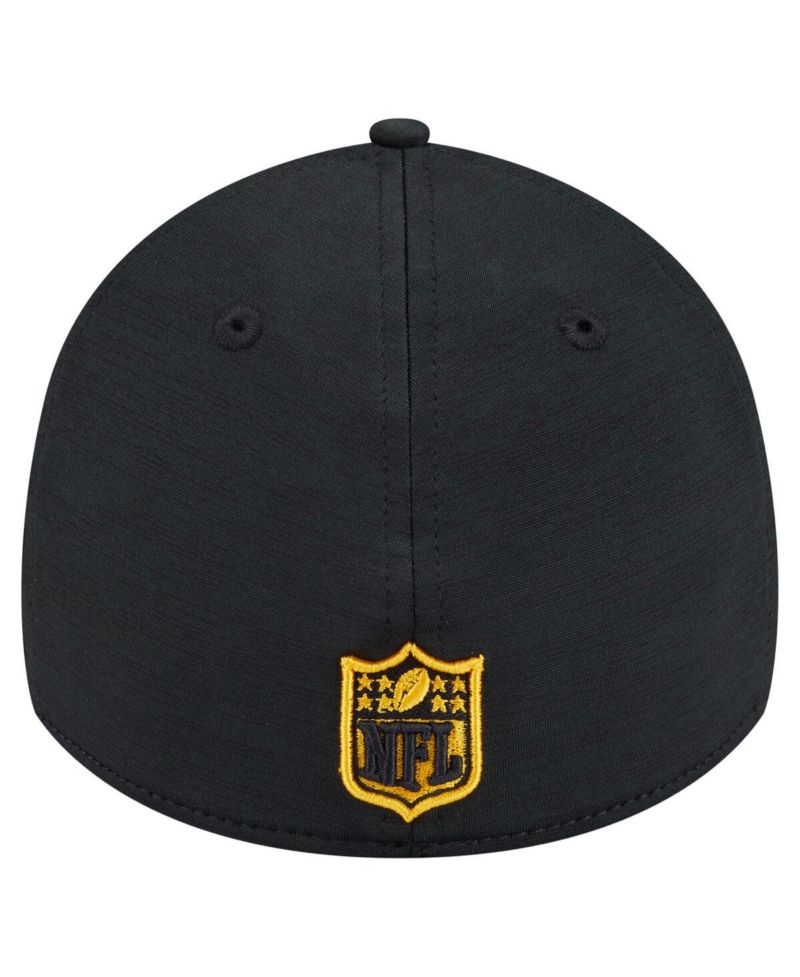 Men's Black Pittsburgh Steelers Stripes 39THIRTY Flex Hat