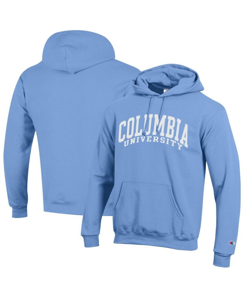 Men's Light Blue Columbia University Basic Arch Fleece Pullover Hoodie