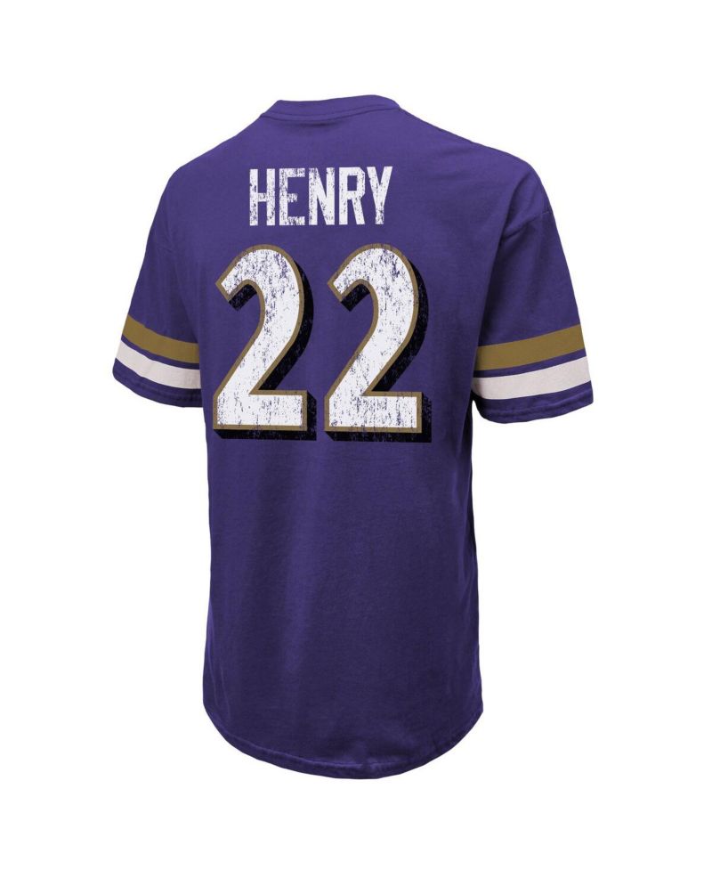 Men's Derrick Henry Purple Baltimore Ravens Name & Number Oversized T-Shirt