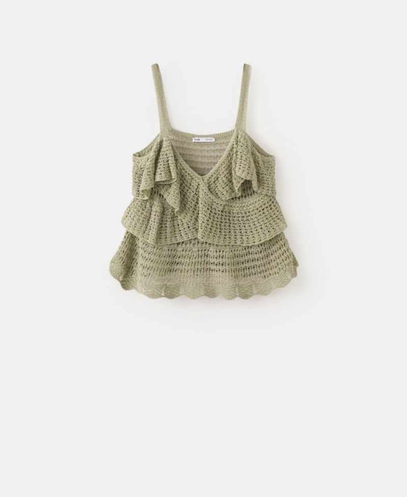 Women's Ruffled Crocheted Top