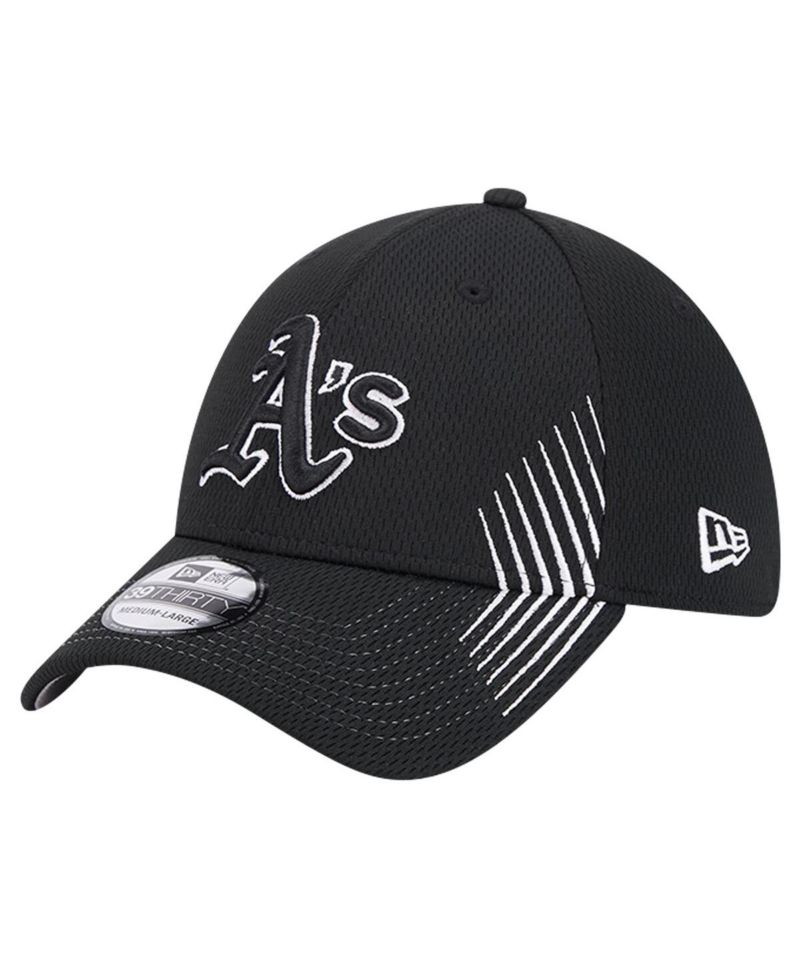 Men's Black Oakland Athletics Active Dash Mark 39THIRTY Flex Hat