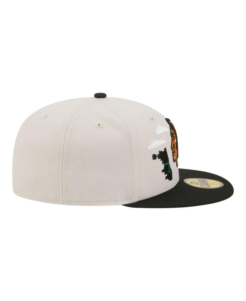 Men's Tan/Black Chicago Blackhawks Localized City Icon 59FIFTY Fitted Hat