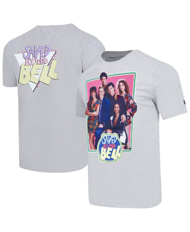 Men's Heather Gray Saved by the Bell Cast Photo T-Shirt