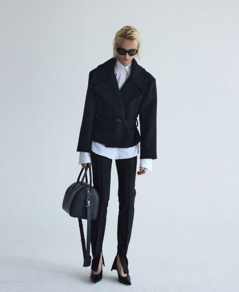 Women's Selection Oversized Wool-Blend Belted Coat