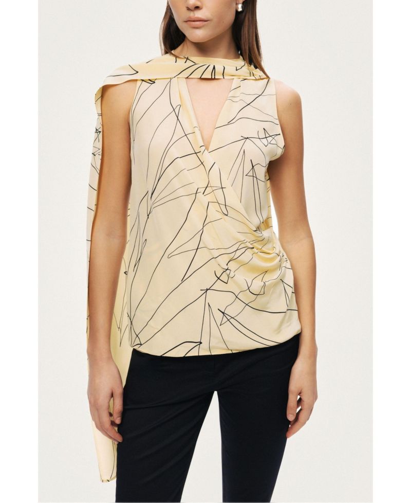 Women's Shawl Detail Blouse