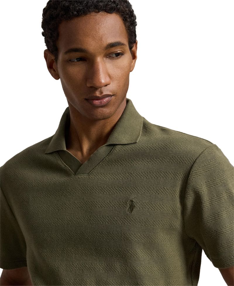 Men's Pointelle-Ribbed Regular-Fit Polo Shirt