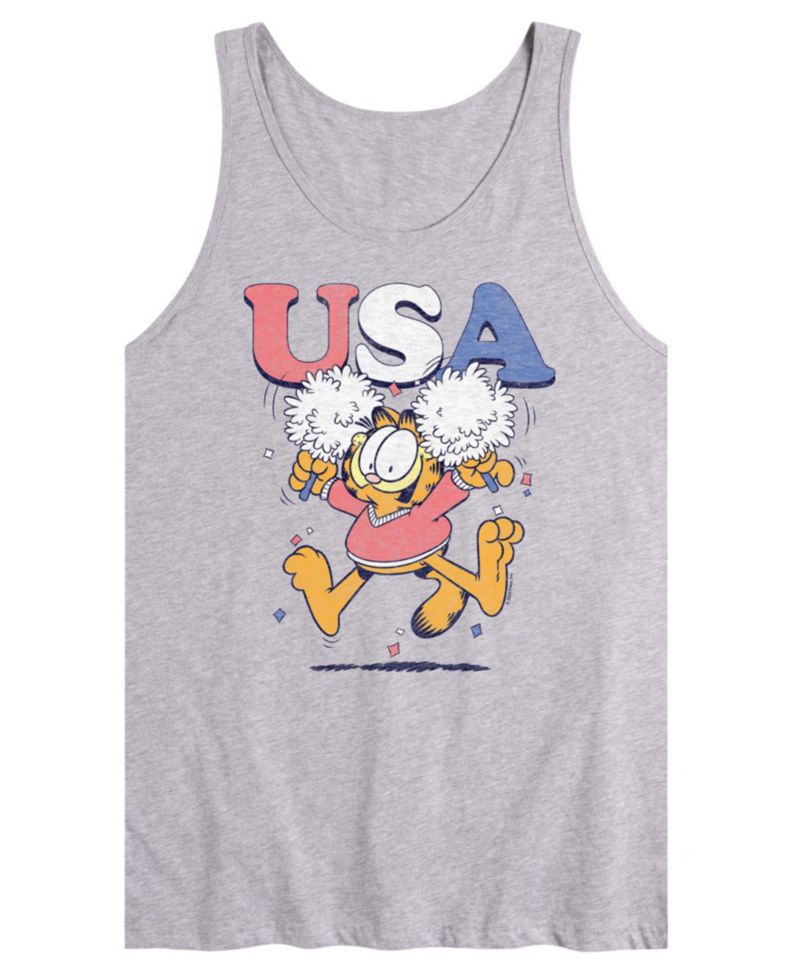 Men's Garfield USA Cheer Sleeveless Graphic Tank Top