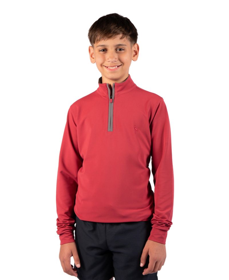 Big Boys Micro Grid Textured Performance Quarter Zip