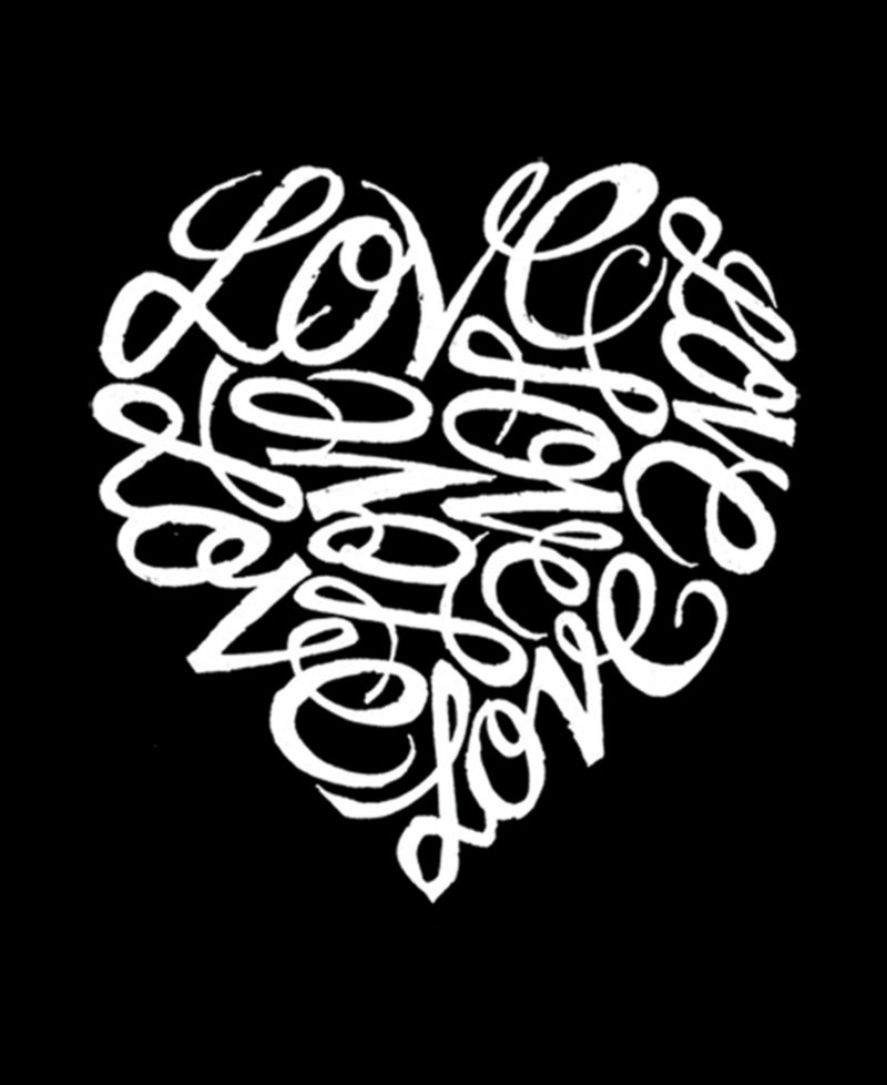 Женская толстовка с капюшоном и надписью Word Art Cursive Heart