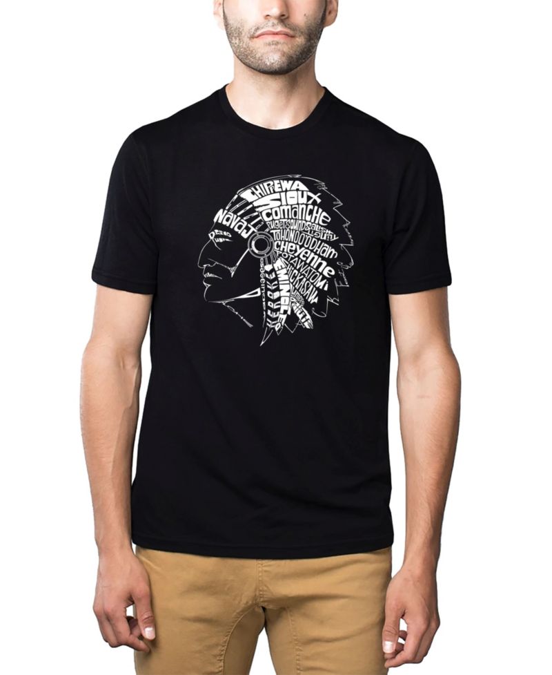 Men's Cotton/Poly Blend Word Art T-Shirt - Native American
