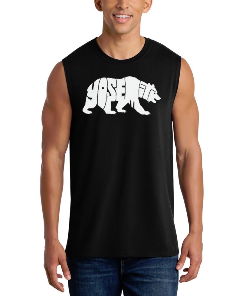 Men's Bear Explore Word Art Graphic Tank Top