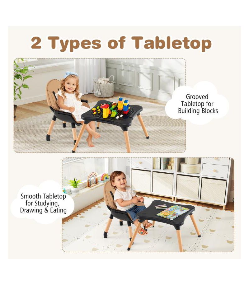 Convertible 6-in-1 High Chair for Babies and Toddlers with Adjustable Seat