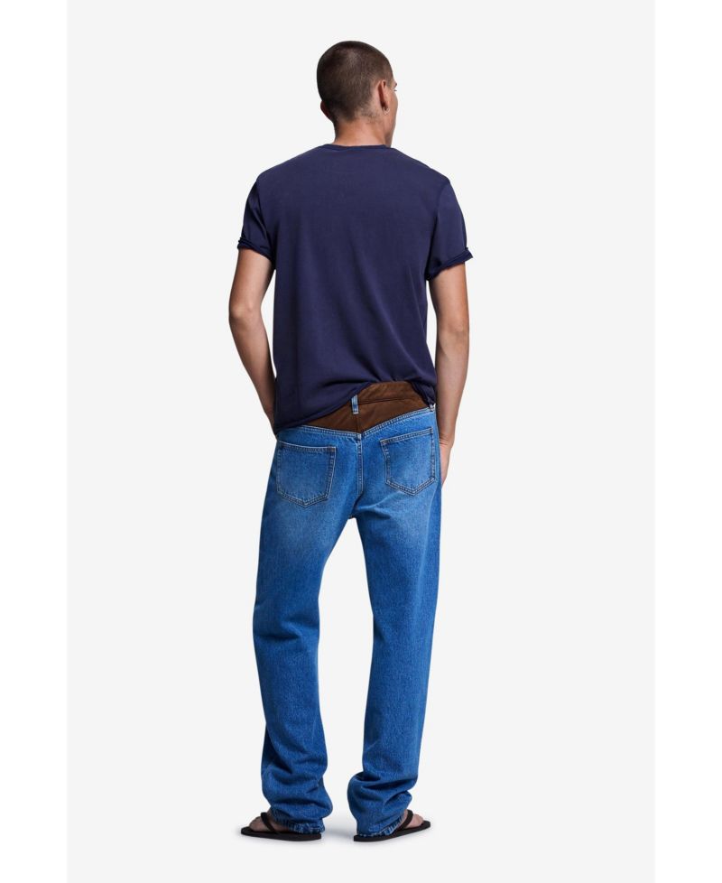 Men's Straight-Leg Ripped Denim Jeans