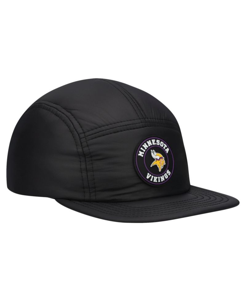 Men's Black Minnesota Vikings Quilted Camper Adjustable Hat
