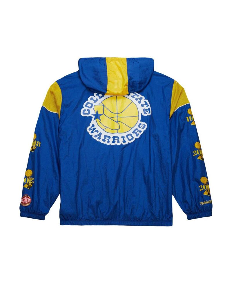 Men's and Women's Royal Golden State Warriors Hardwood Classics Team OG 3.0 Anorak Half-Zip Windbreaker Jacket