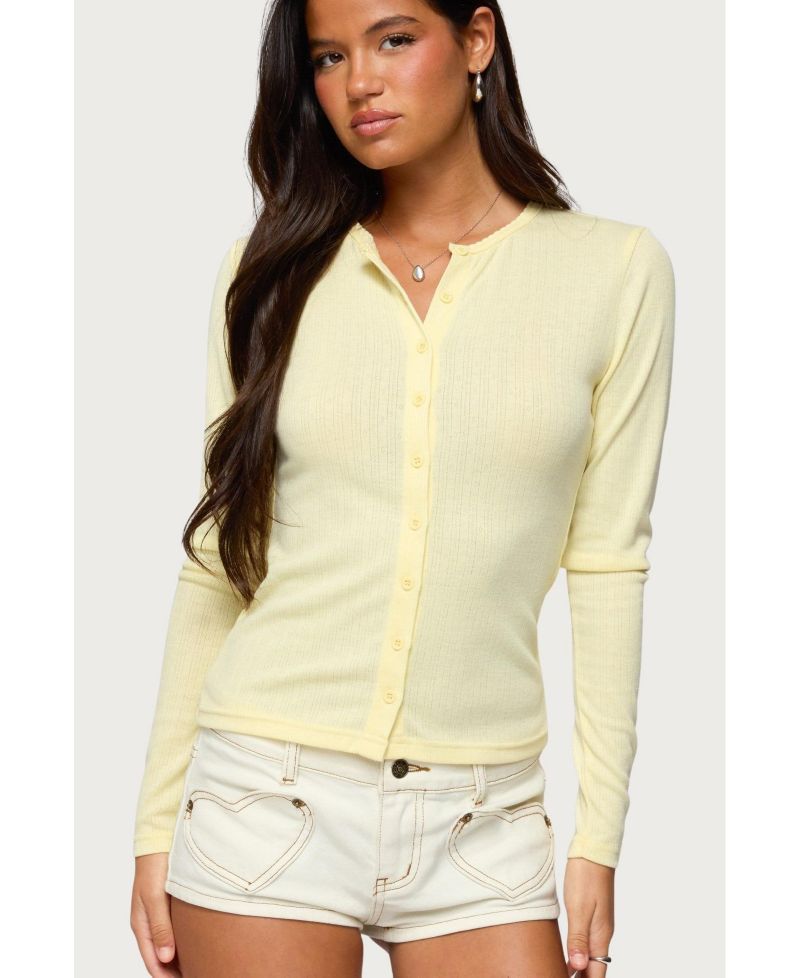 Women's Maeva Button Up Pointelle Top