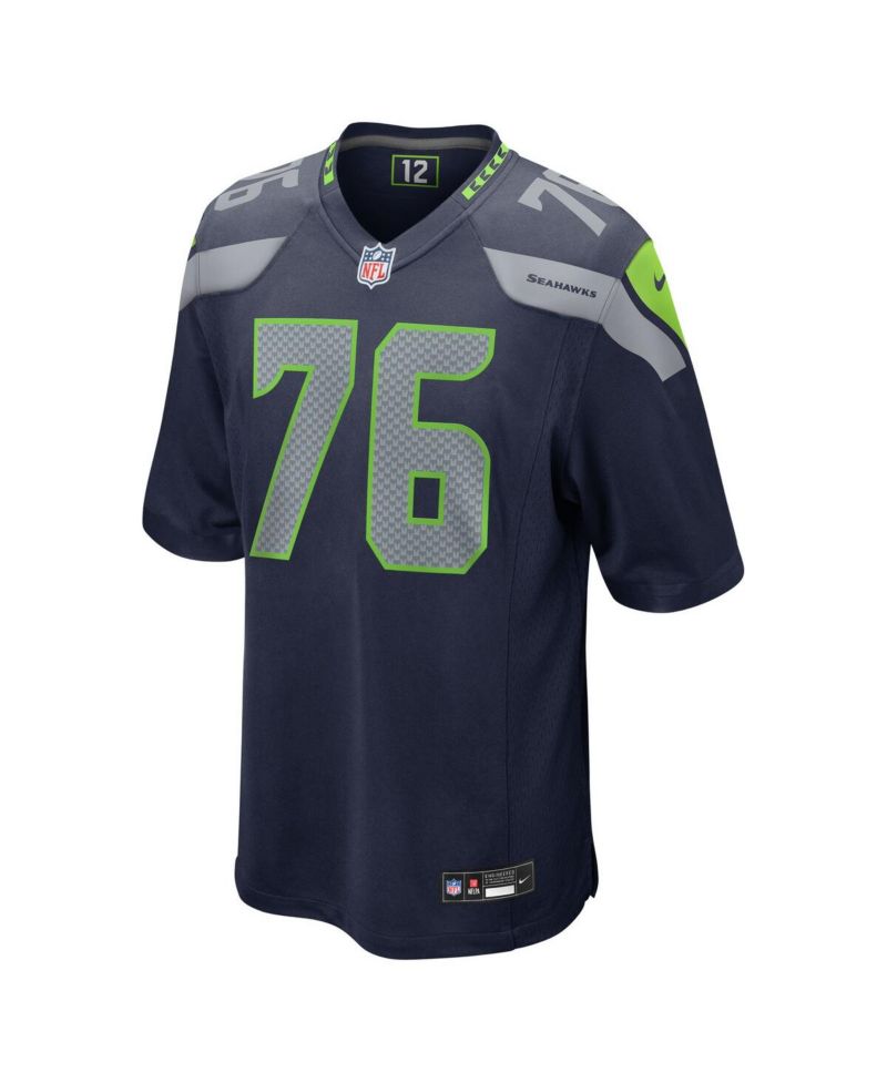 Men's Grey Zabel College Navy Seattle Seahawks 2025 NFL Draft First Round Pick Game Jersey