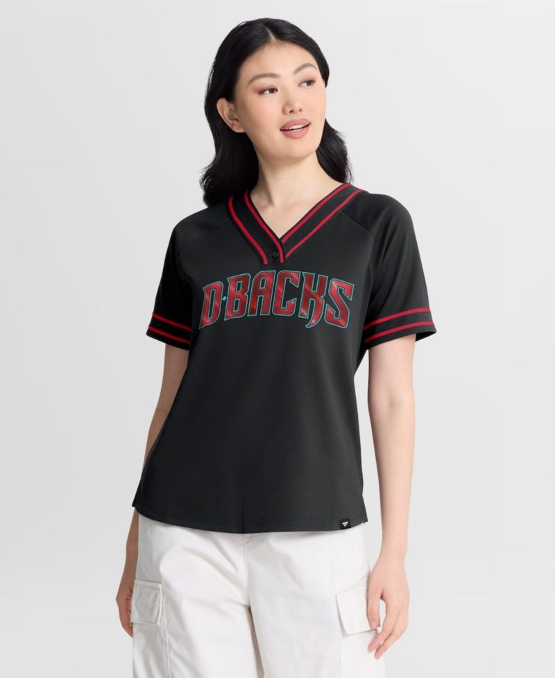 Women's Black Arizona Diamondbacks Diva Race Ahead Raglan V-Neck T-Shirt
