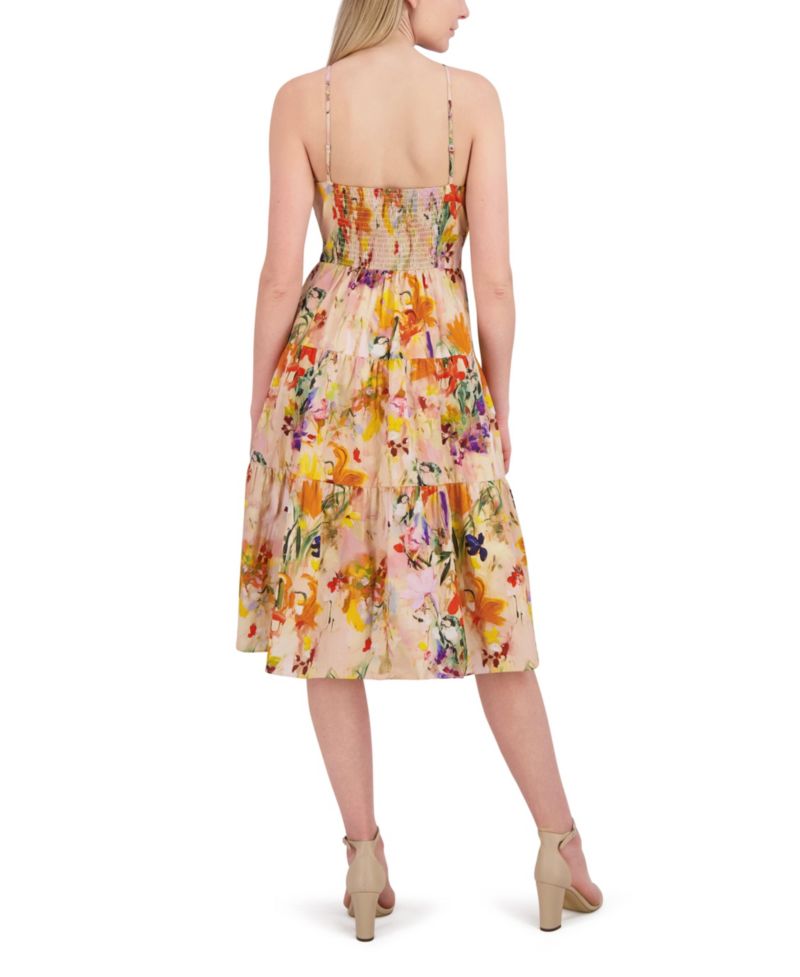Women's Beaded Halter Midi Dress