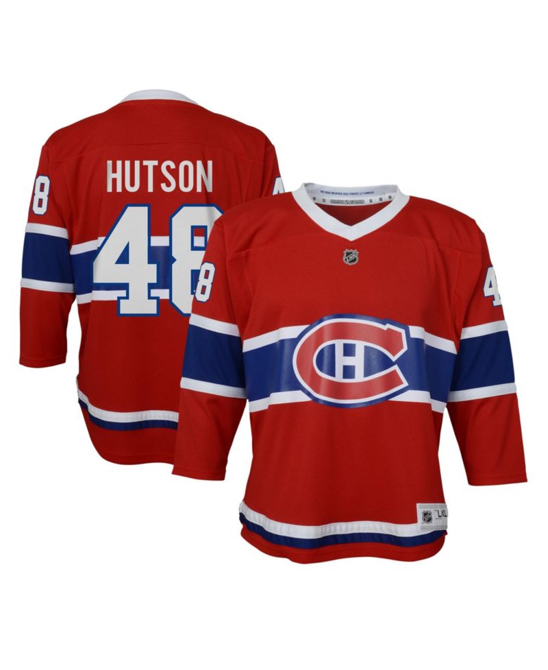 Big Boys and Girls Lane Hutson Red Montreal Canadiens Home Replica Jersey