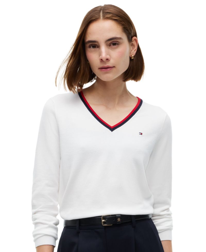 Women's V-Neck Long-Sleeve Sweater