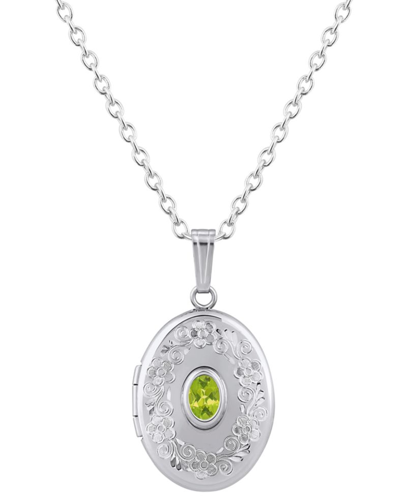 Citrine (3/8 ct. t.w.) Locket Pendant Necklace in Sterling Silver (Also Available in Muti-Stones)