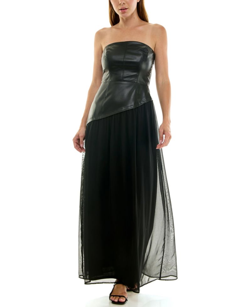 Juniors' Sweetheart Neck Midi Dress