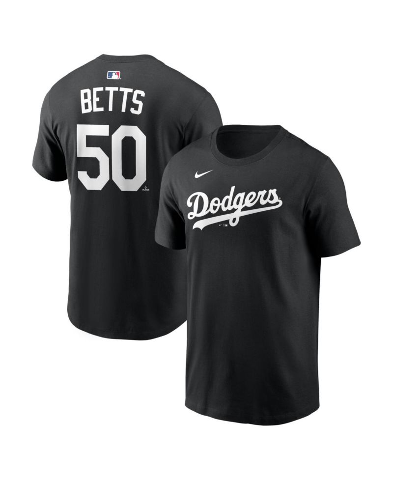 Men's Mookie Betts Black Los Angeles Dodgers Name & Number T-Shirt
