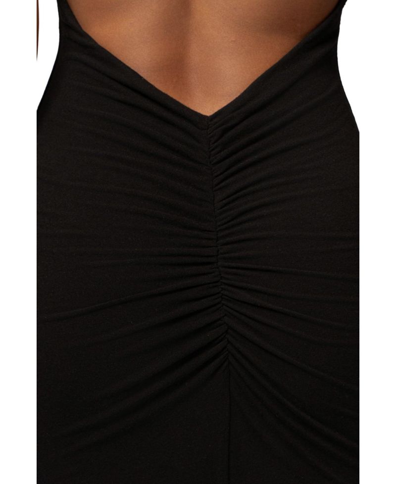 Women's Front and Center Open Back Ruched Maxi Dress
